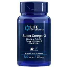 LIFE EXTENSION Super Omega-3 EPA/DHA z Lignanami Sezamowymi i Ekstraktem z Oliwek EU (120 kaps.)