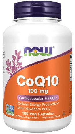 NOW FOODS CoQ10 100 mg z głogiem (180 kaps.)