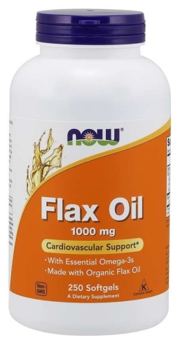 NOW FOODS Flax Oil 1000 mg - Olej lniany (250 kaps.)