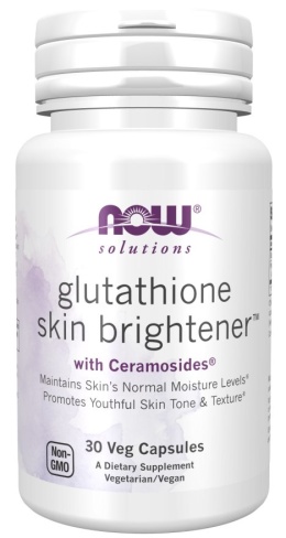 NOW FOODS Glutathione Skin Brightener with Ceramosides - Rozjaśniacz Skóry (30 kaps.)