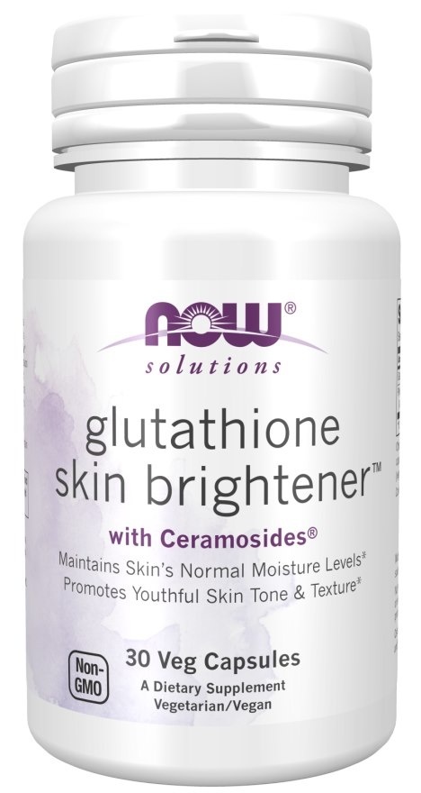 NOW FOODS Glutathione Skin Brightener with Ceramosides - Rozjaśniacz Skóry (30 kaps.)