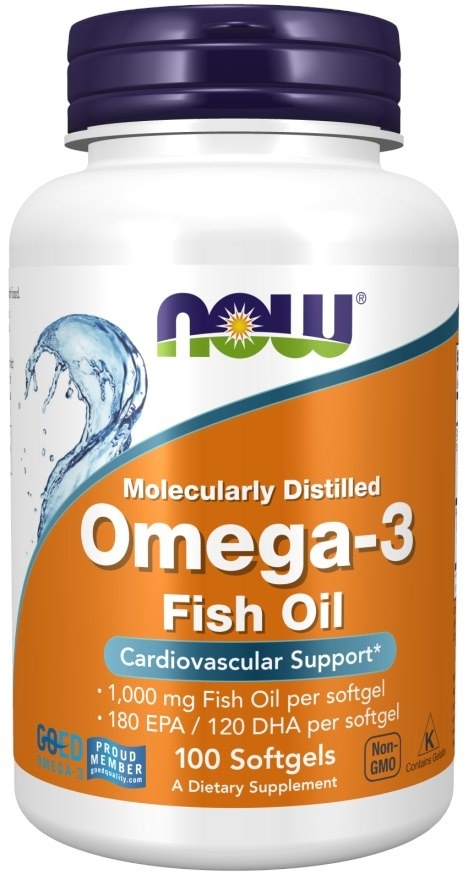 NOW FOODS Omega 3 - DHA 120 mg + EPA 180 mg (100 kaps.)