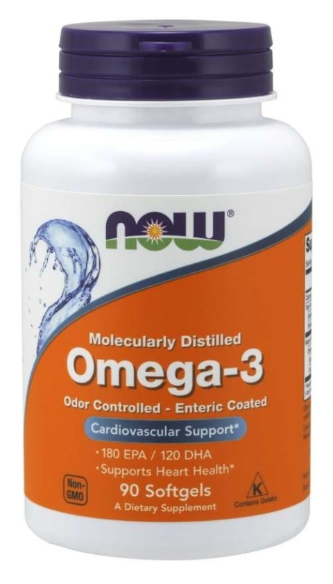 NOW FOODS Omega 3 - DHA 120 mg + EPA 180 mg (90 kaps.)
