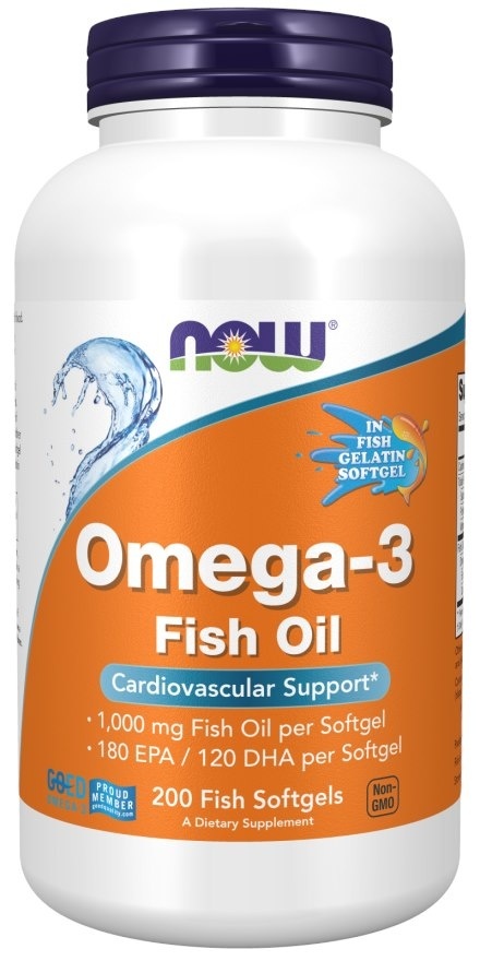 NOW FOODS Omega-3 Molecularly Distilled (Fish Softgels) (200 kaps.)