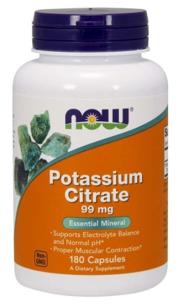 NOW FOODS Potassium Citrate - Cytrynian Potasu 99 mg (180 kaps.)