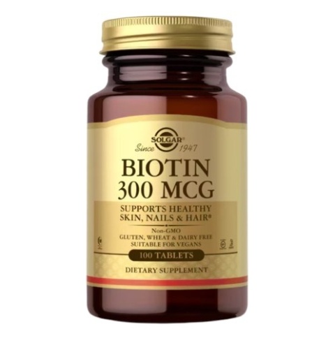 SOLGAR Biotin 300 mcg - Biotyna 300 mcg (100 tabl.)