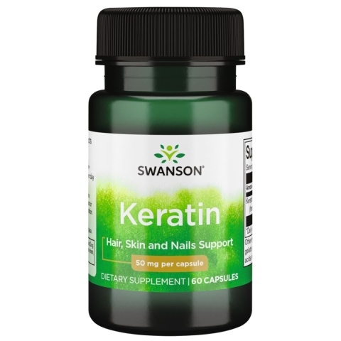 SWANSON Keratin (Keratyna) 50 mg (60 kaps.)