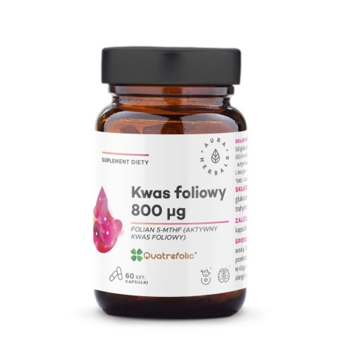 AURA HERBALS Kwas foliowy 800 µg (60 kaps.)
