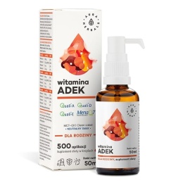 AURA HERBALS Witamina A + D3 + E + K2 MK7 (ADEK) - dla rodziny (50 ml)