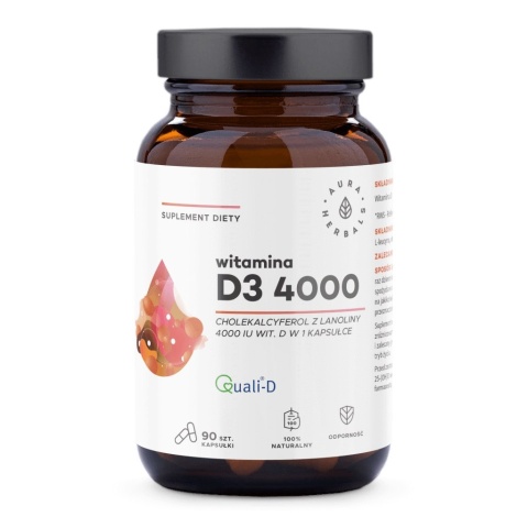 AURA HERBALS Witamina D3 4000 IU (90 kaps.)