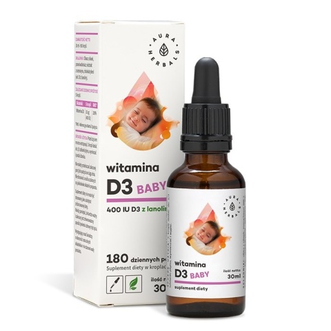AURA HERBALS Witamina D3 Baby 400 IU - w kroplach (30 ml)