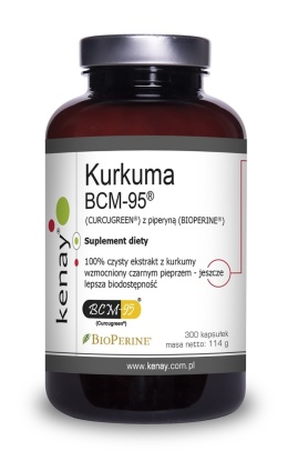 KENAY Kurkuma BCM-95 (CURCUGREEN) z piperyną (BIOPERINE) (300 kaps.)