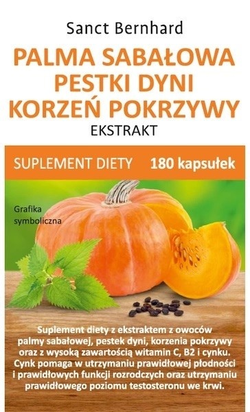 KRAUTERHAUS SANCT BERNHARD Palma sabałowa, pestki dyni, korzeń pokrzywy - ekstrakt (180 kaps.)