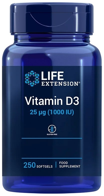 LIFE EXTENSION Vitamin D3 1000 IU EU (250 kaps.)