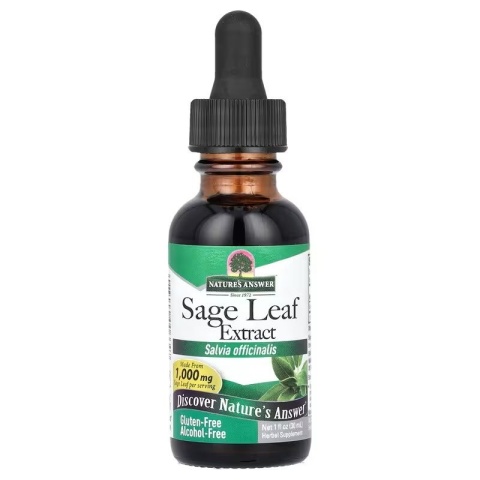 NATURE'S ANSWER Sage Leaf Extract - Ekstrakt z liści szałwii (30 ml)