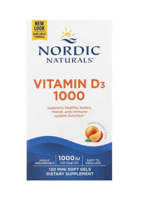 NORDIC NATURALS Vitamin D3 1000 IU (120 kaps.)