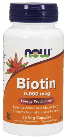 NOW FOODS Biotyna - Biotin 5000 mcg (60 kaps.)