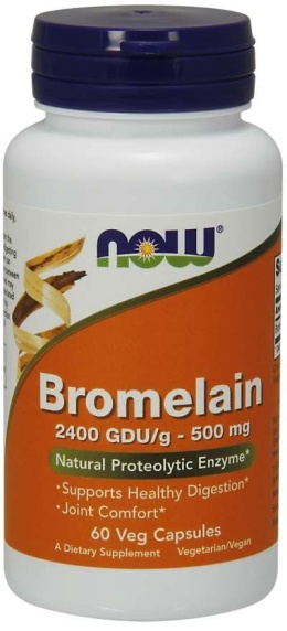 NOW FOODS Bromelaina 2400 GDU 500 mg (60 kaps.)