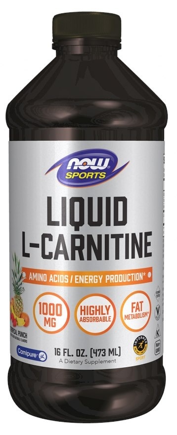 NOW FOODS L-Carnitine Liquid 1000 mg Tropical Punch - L-Karnityna 1000 mg Smak Topical (473 ml)
