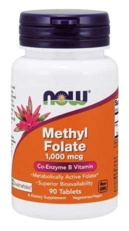 NOW FOODS Methyl Folate Quatrefolic - Kwas foliowy 1000 mcg (90 tabl.)