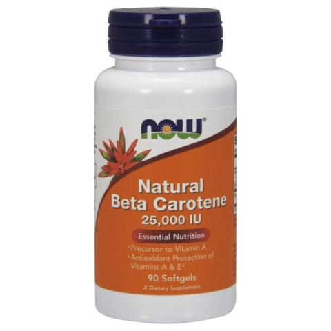 NOW FOODS Naturalny Beta Karoten (Witamina A) 25000 IU (90 kaps.)
