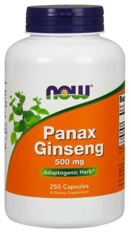 NOW FOODS Panax Ginseng - Żeń-szeń 500 mg (250 kaps.)