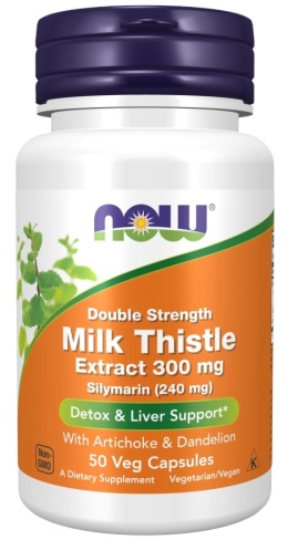 NOW FOODS Silymarin - Sylimaryna z Ostropestu Plamistego + Dandelion Root (Mniszek) + Karczoch (50 kaps.)