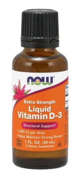 NOW FOODS Witamina D3 1000 IU w MCT (30 ml)