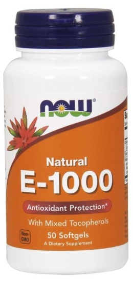 NOW FOODS Witamina E 1000 IU (50 kaps.)