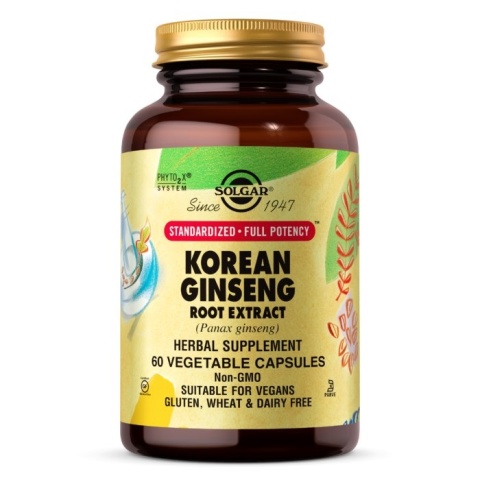 SOLGAR Korean Ginseng Root Extract SFP - Wyciąg z korzenia Żeń-szeń koreański (60 kaps.)