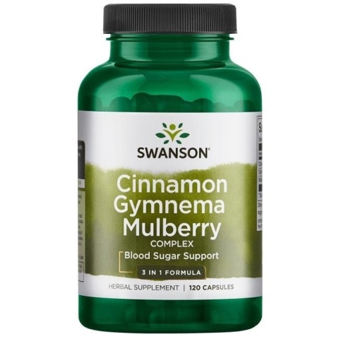 SWANSON Cinnamon Gymnema Mulberry Complex (120 kaps.)