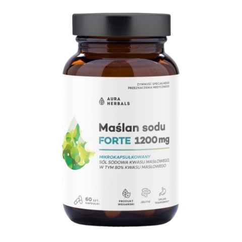 AURA HERBALS Maślan sodu FORTE 1200 mg mikrokapsułkowany (60 kaps.)