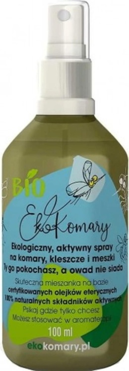 LOV ORGANIC EkoKomary - Aktywny spray zapachowy na Komary, Kleszcze i Meszki (100 ml)