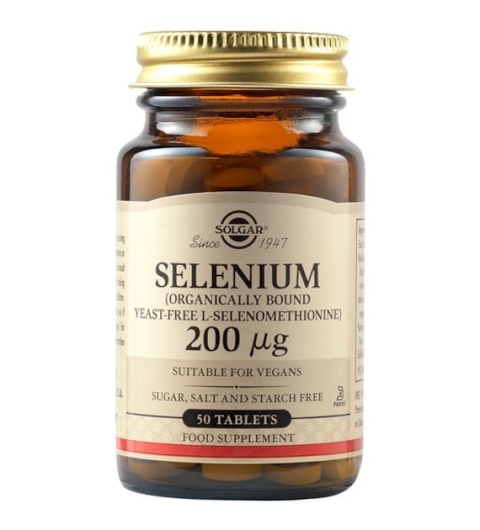 SOLGAR Selenium (Yeast Free) - Selen (nie zawiera drożdży) 200 mcg (50 tabl.)