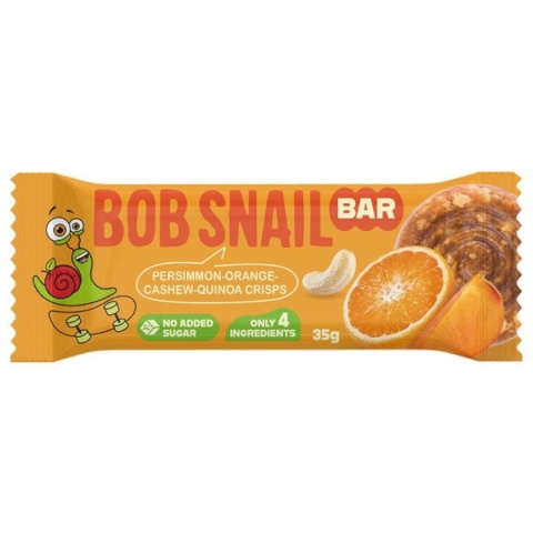 BATON PERSYMONA - POMARAŃCZA - ORZECHY NERKOWCA BEZ DODATKU CUKRÓW 35 g - BOB SNAIL