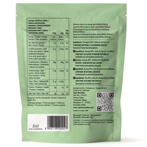 Chipsy ananasowe Super Munchies, 50g