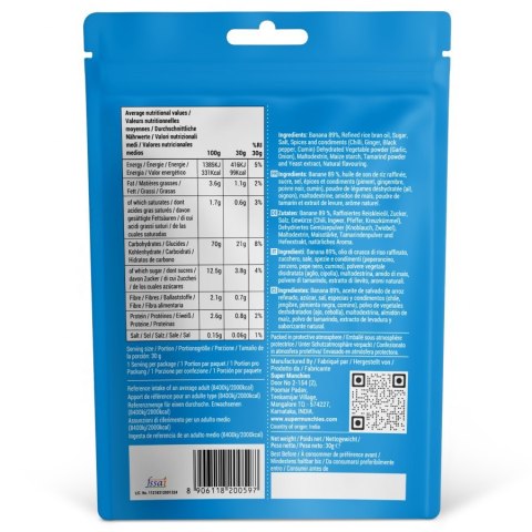 Chipsy bananowe PERI PERI Super Munchies, 30g