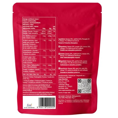 Chipsy - owocowa mieszanka Super Munchies, 60g