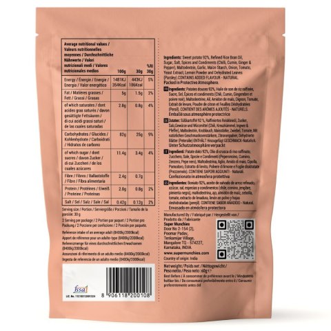 Chipsy z batatów Tandoori Super Munchies, 60g