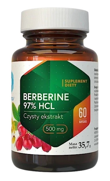HEPATICA Berberine 97% HCL - Czysty ekstrakt - Berberyna 500 mg (60 kaps.)