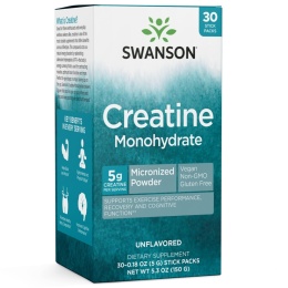 SWANSON Creatine Monohydrate - Monohydrat kreatyny (30 saszetek)