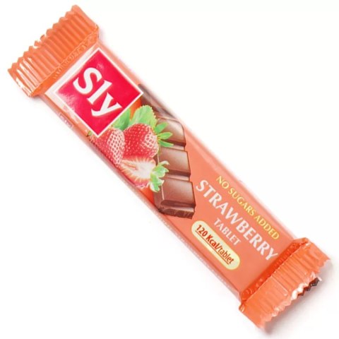 1 Baton czekoladowy - truskawka, bez dodatku cukru Sly Nutritia 25g PROMO