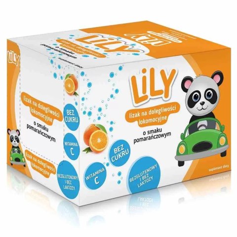 1 Lizak na dolegliwości lokomocyjne o smaku pomarańczowym LILY, 8g PROMO