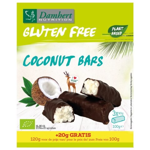 Baton kokosowy bez glutenu Damhert, 3x40g