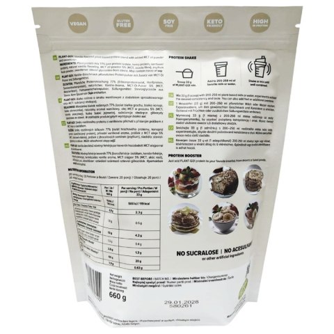 Białko roślinne o smaku waniliowym z olejem MCT Plant-Go ! 660 g