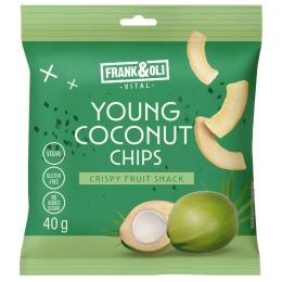Chipsy z młodego kokosa Frank & Oli, 40 g