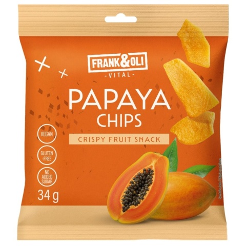 Chipsy z papai Frank & Oli, 34g
