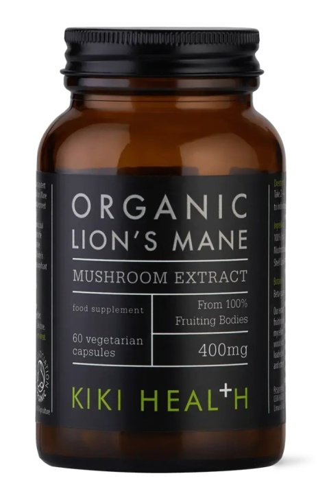 KIKI HEALTH Organic Lion's Mane Mushroom Extract - Soplówka jeżowata (60 kaps.)