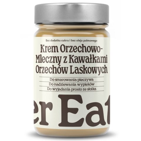 Krem orzechowo-mleczny z kawałkami orzechów bez dodatku cukru Finer Eaters, 400g