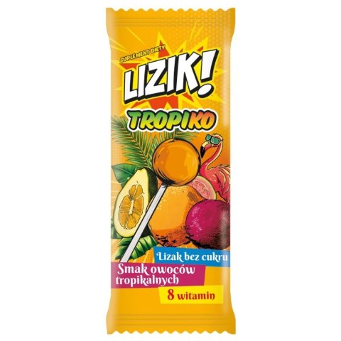 LIZIK! TROPIKO Lizak bez cukru o smaku owoców tropikalnych Starpharma, 8g